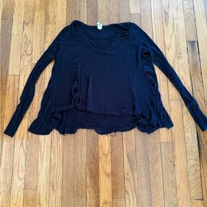 Free People - we the free Black Women's Waffle Top Sz. S
